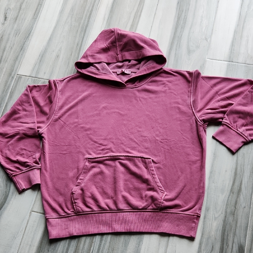 Zenana Outfitters Dusty Rose Hoodie Sweatshirt Kangaroo Pockets Women's Medium